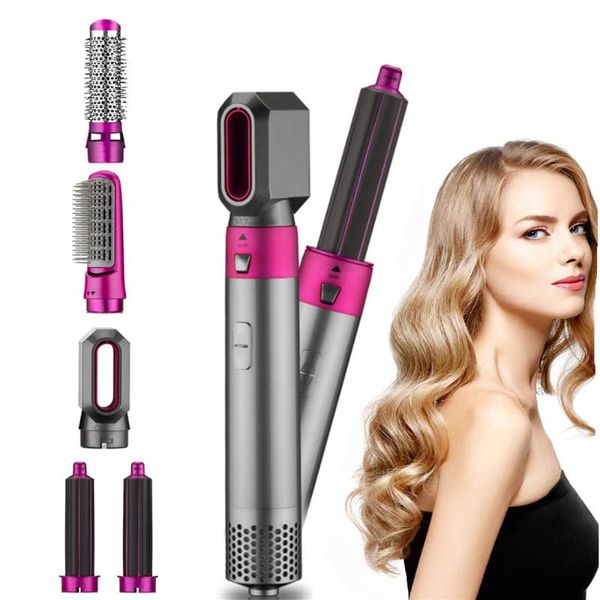 

electric hair brushes multifunctional dryer 5 in 1 rotating air brush blow comb blower ceramic curler straightener