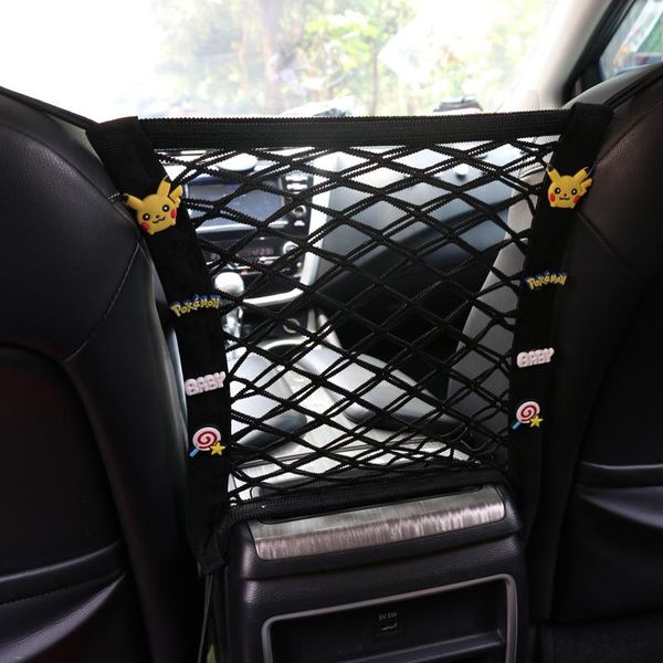 

car organizer seat storage net pocket box multi-function grid bag hanging