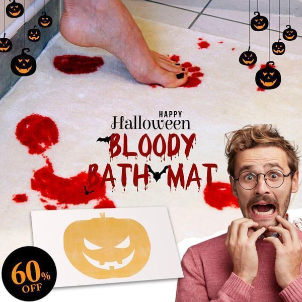 

halloween flash sale-bloody bath mat bloody bathmat scare your friends footprint bathroom non-slip rug11