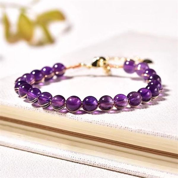 

natural quartz amethyst bracelet therapy gift jewelry charm beaded, strands, Black