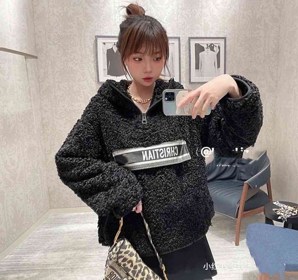 

down jacket 2021 d family autumn and winter teddy bear wool roll black submachine pullover hooded lamb coat
