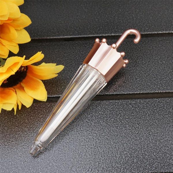 

10-100pcs 5.5ml rose gold umbrella shaped lip gloss tube empty lipgloss glaze containers lipstick bottles storage & jars