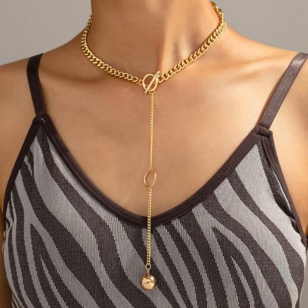 

chains vg 6ym creativity punk ladies necklace same paragraph women's birthday present jewelry wholesale drop gifts, Silver