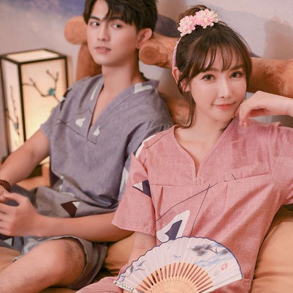 

bathrobe style guofeng bathing sweat steaming suit, household clothes, pajamas, large size lovers, moxibustion, health preservation, yoga,