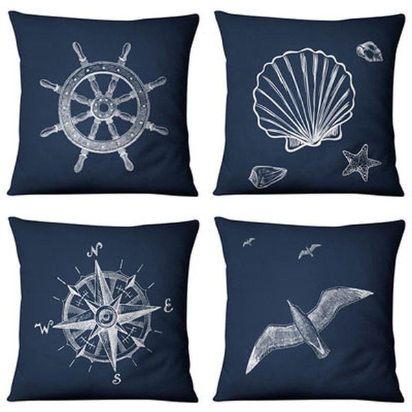 

cushion/decorative pillow compass nautical american marine style linen pillowcase home living room decoration sofa cushion cover bed backres