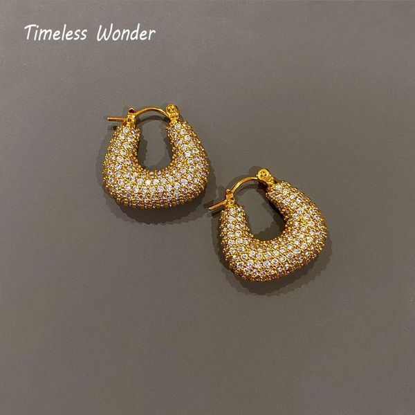 

hoop & huggie timeless wonder gorgeous zirconia geo earrings for women kpop designer jewelry ins egirl emo runway gothic rare gift 5352, Golden;silver