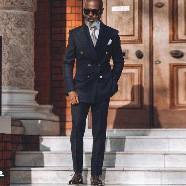 

men's suits & blazers handsome double breasted jackets with pants groomsman wear wedding tuxedo black formal business dress blazer traj, White;black