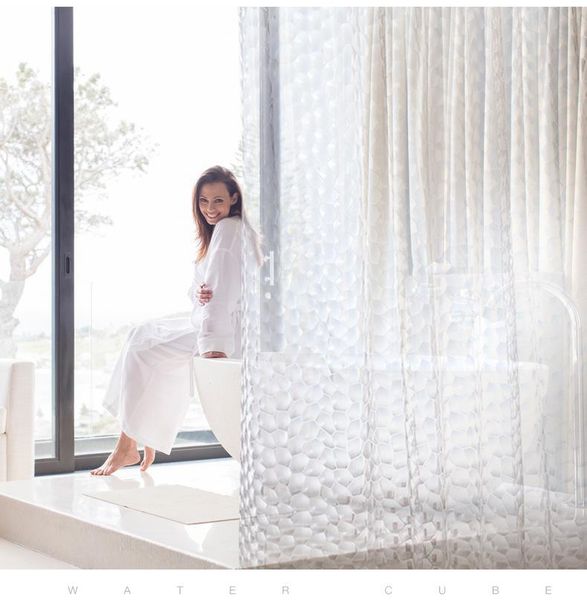 

shower curtains clear curtain waterproof white plastic bath liner transparent bathroom mildew peva bathing sheer home decoration