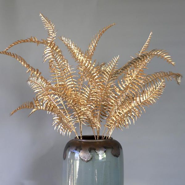 

decorative flowers & wreaths wedding home decor golden artificial flower leaf plastic silk plant styles party arrangement materials diy bouq