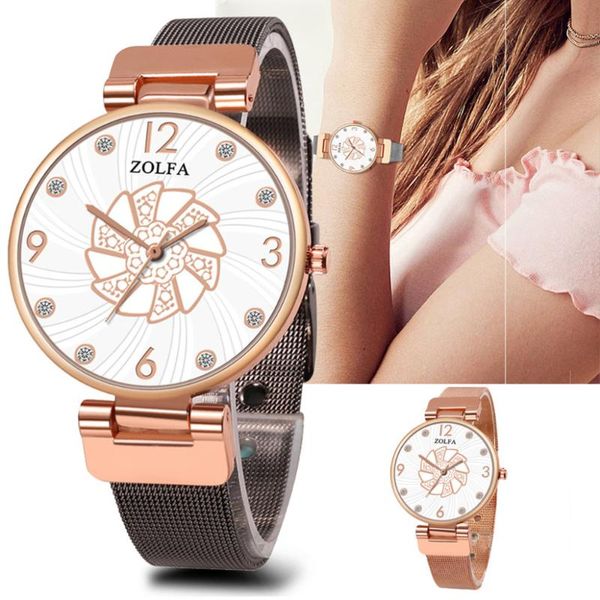 

wristwatches sleek minimalist stainless steel mesh with diamond ladies quartz watch kite dial dress women gold automatic kadin saat *a, Slivery;brown
