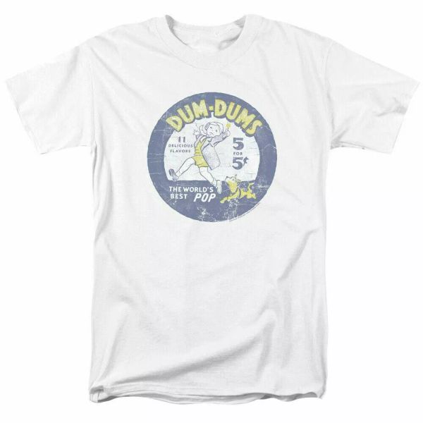 

dum-dums pop parade t shirt mens licensed sucker lollipop candy white, White;black