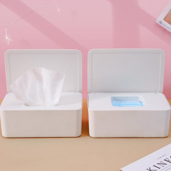 

tissue boxes & napkins 1pc plastic box masks wet tissues toilet paper dispenser household deskditty-bag storage rack with lid for home c