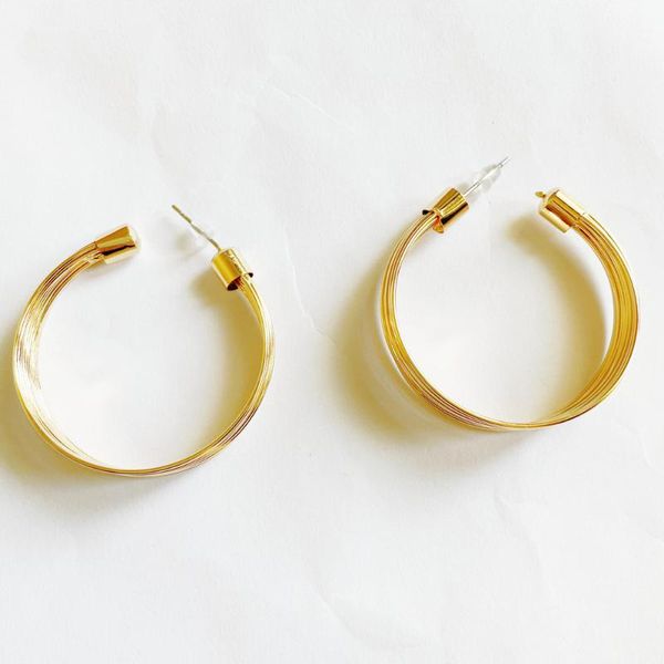 

hoop & huggie large round ring earrings for women electroplating gold elegant temperament suitable various occasions in office banquets, Golden;silver