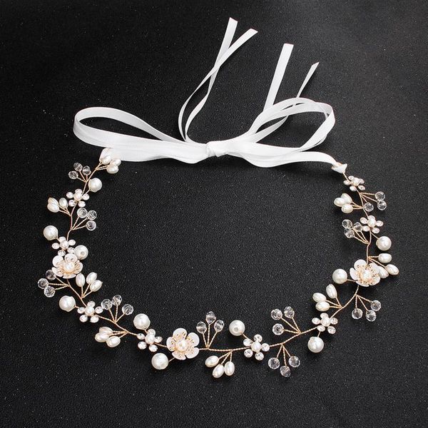 

hair clips & barrettes elegant bridal wedding accessories crystal pearl flower girl headband ribbon headpiece jewelry christmas, Golden;silver