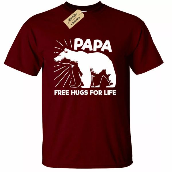 

papa bear t shirt dad fathers day hugs present birthday gift tee top, White;black