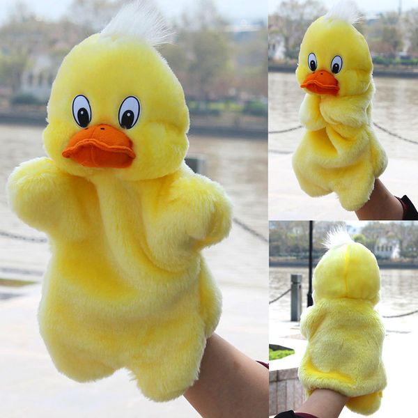

lovely cartoon duck hand puppet baby kids children soft doll plush toys