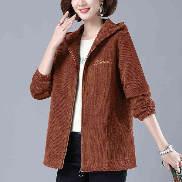 

short corduroy et women's autumn and winter versatile 2021 spring middle-aged mother's cotton et, Black
