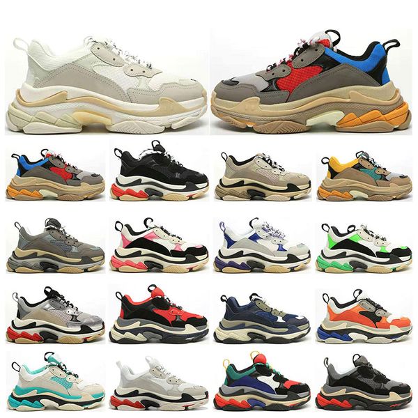 

fashion paris 17fw triple s men sneaker casual dad shoes for man women black white red yellow beige sports sneakers size 36-45