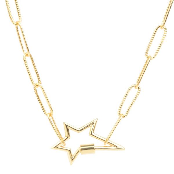 

chains five-pointed star turnbuckle necklace gold color chain dainty romantic gifts fashion minimalist accessories for women, Silver