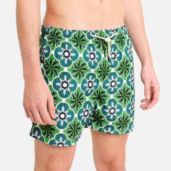 

summer men's beach pants loose casual shorts 3d print quarter, White;black