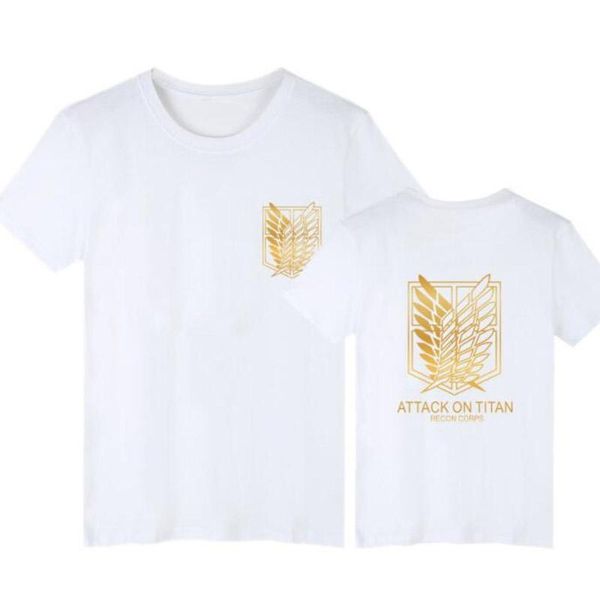 

men's t-shirts fashion design japan anime attack on titan t shirt women men cosplay costume shingeki no kyojin 100% cotton short sleeve, White;black