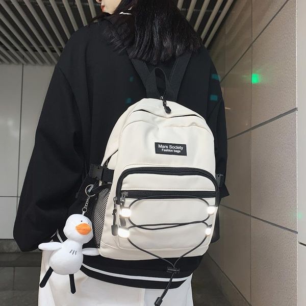 

backpack waterproof nylon small reflective leisure multi-function women men drawstring mini schoolbag