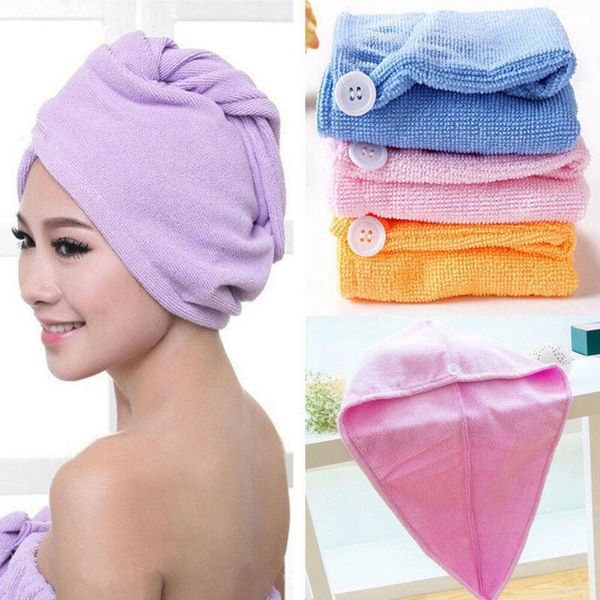 

towel absorbent microfiber rapid drying hair wrapped turban turbie twist hat caps spa bath dry salon tool