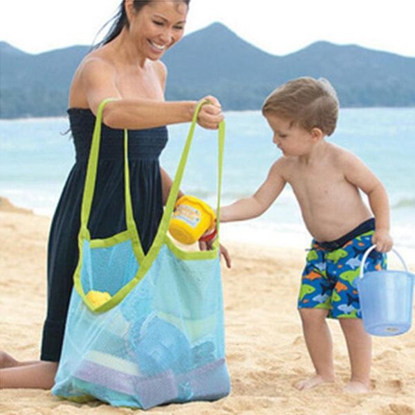 

storage bags 1pc outdoor mesh beach bag sand away children conch shell collecting sundries reusable shopping kids toys