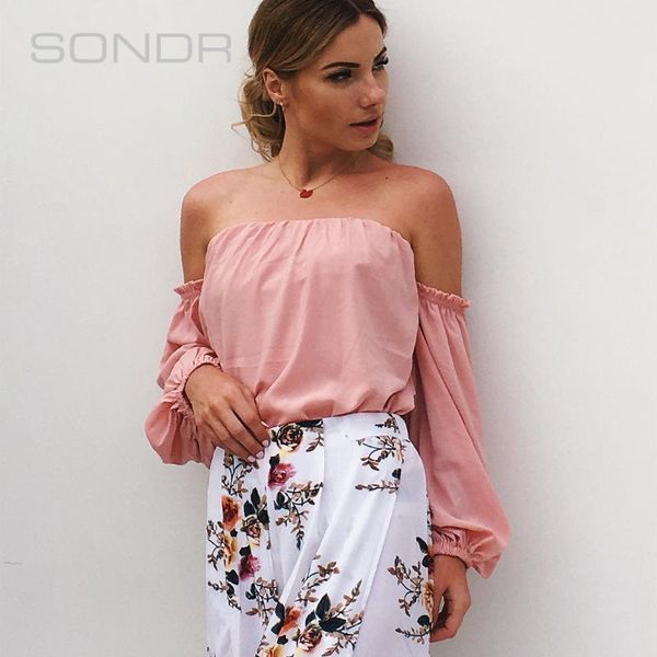 

women's blouses & shirts 2021 summer -selling style elegant design off-shoulder strapless bra lantern sleeveupper garment shirt women, White