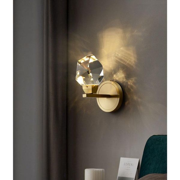 

wall lamp modern minimalist crystal diamond bedroom bedside living room