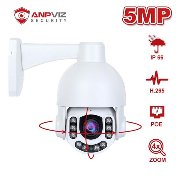 

anpviz 2mp/5mp dome ptz poe ip camera 4x optical zoom support ip66 security ir distance up to 60m onvif p2p h.265 cameras