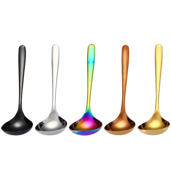 

spoons stainless steel soup spoon household porridge table pot shell deep low head multi-purpose sauce