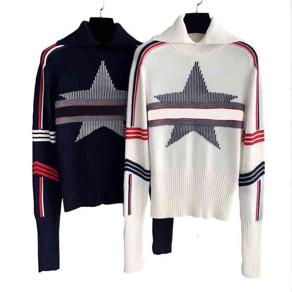 

women's tracksuits luxury clothes womens designer sweaters casual knit contrast color long-sleevedwinter fashion design high endletter, Gray