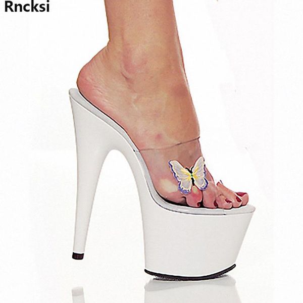 

rncksi women slippers high heels platform party 17cm women's shoes, Black