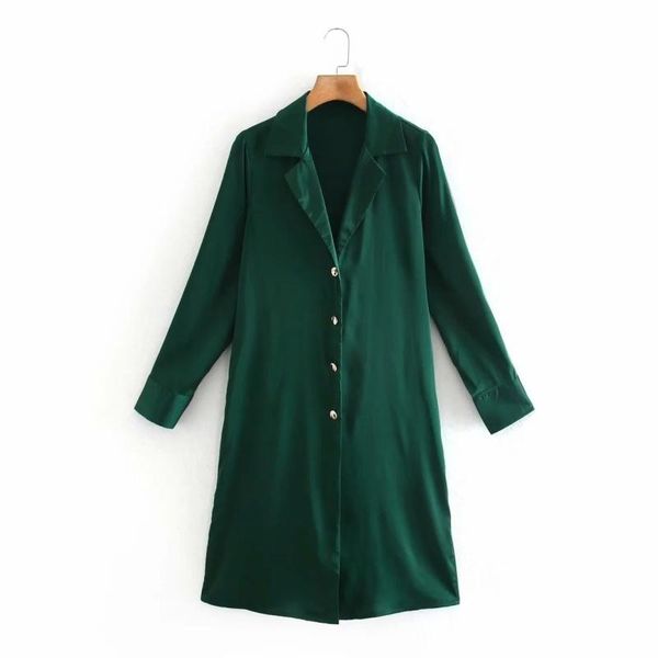 

women tailored collar button decoration satin shirts female long sleeve blouses casual lady loose blusas s8251 women's &, White