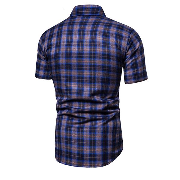 

single breasted shirt short sleeve lapel neck casual mens summer shirts designer plaid shrits fashion natural color, White;black