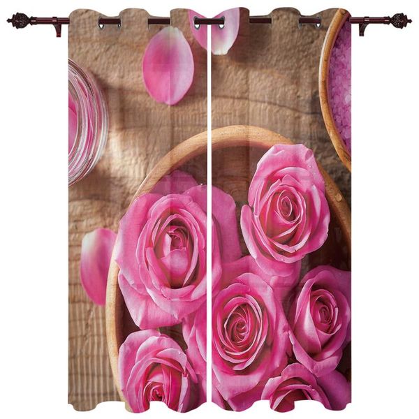 

exquisite home curtains spring salt pink rose living room bedroom kitchen translucent polyester decorative curtain & drapes