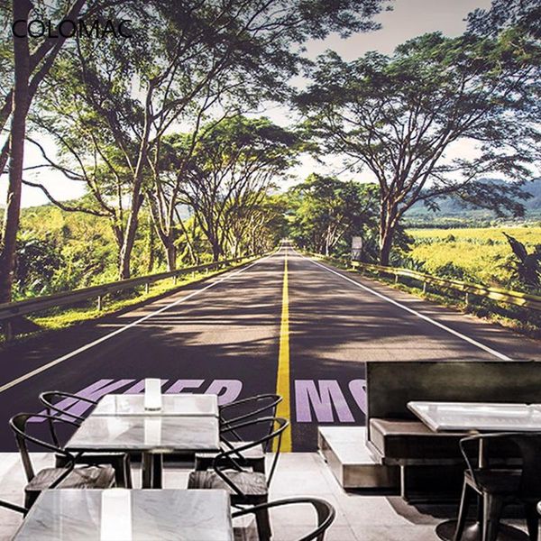

wallpapers colomac custom visual extension highway wallpaper decoration office background mural home wall sticker for decor drop shopping