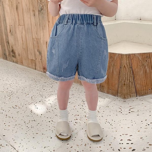 

shorts summer loose denim for boys 2021 solid color casual short jeans 1-6y, Black
