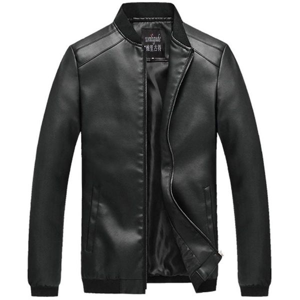 

men's fur & faux bonjean 2021 spring outerwear stand collar casual coats and jackets long sleeve pu leather coat for male jacket bj3488, Black