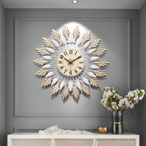 

american creative clock and watch wall living room bedroom silent iron fashion decoration luxury art clocks