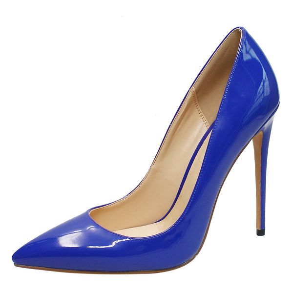 

sandals women shoes pointed toe pumps patent leather dress high heels boat wedding zapatos mujer blue white d001b 6eyh, Black