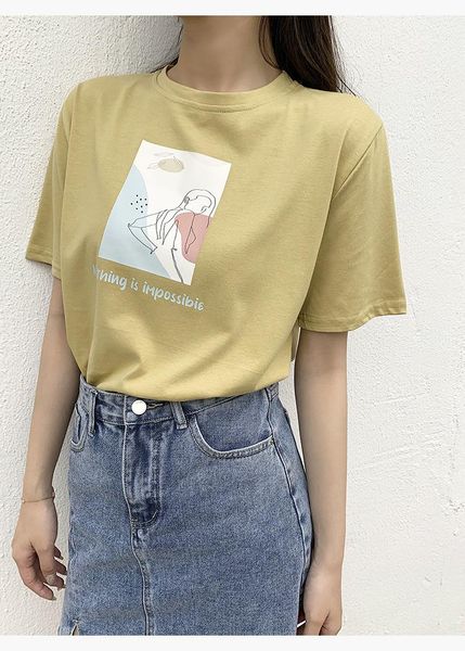 

women's summer t shirt short sleeve cartoon print women casual white t-shirts fashion cotton for tees blusa t-shirt