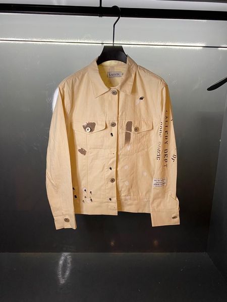 

women's jackets fashion luxury designer brand denim jacket women men splash graffiti old letters casual harajuku, Black;brown