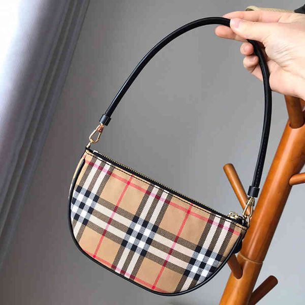 

luxury handbags and storage 2021 new home b waterproof plaid single shoulder portable messenger armpit shell half moon w