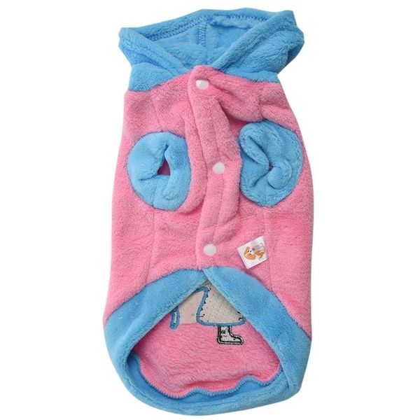 

dog apparel small pet sweet hooded coat christmas clothes puppy coral velvet jumpsuit pink m
