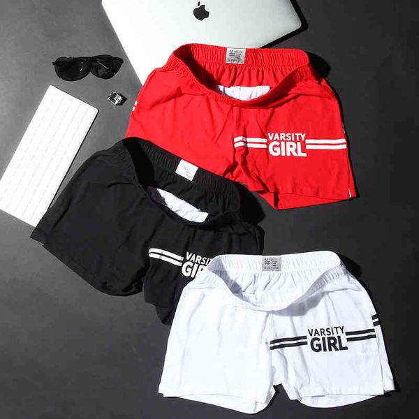 

men's cotton aro men's loose boxers large size breathable sports underwear middle waist bottom boxers, White;black