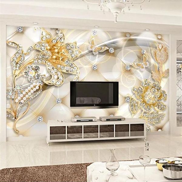 

wallpapers wellyu custom wallpaper european style noble jewelry background wall decoration painting papel de parede papier peint behang