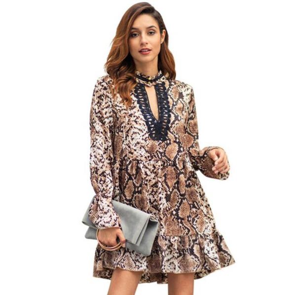 

casual dresses 2021 spring women's leopard print dress show elegant beautiful above knee mini lady's, Black;gray