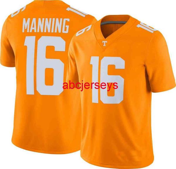 

custom stitched volunteers peyton manning orange ncaa jersey men women youth football jersey xs-6xl, Black
